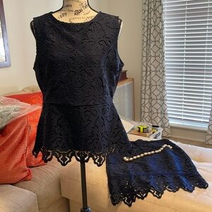 New with tags navy cotton/poly lace 3 piece suit